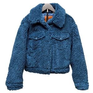 Levi's Sherpa Jacket Small Gibraltar Blue Baby Bubble Trucker
